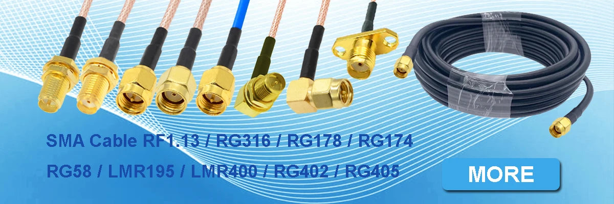 LMR 400 SMA to SMA Male/RP SMA Male Connector Cable Low Loss 50 Ohm 50-7 Cord WIFI Antenna Extension Jumper RF Coaxial Adapter