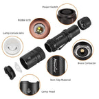4 in 1 Multicolor Zoom Led White/Red/Green/Blue Lighting Flashlight Outdoor Hunting Photographic Selfie Hiking Camping Totch