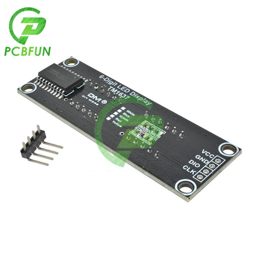 0.36 inch 6-digit LED Display Tube (decimal) 7 Segments Black TM1637 Red/Green/Yellow/Blue/White LED Display Module For Arduino