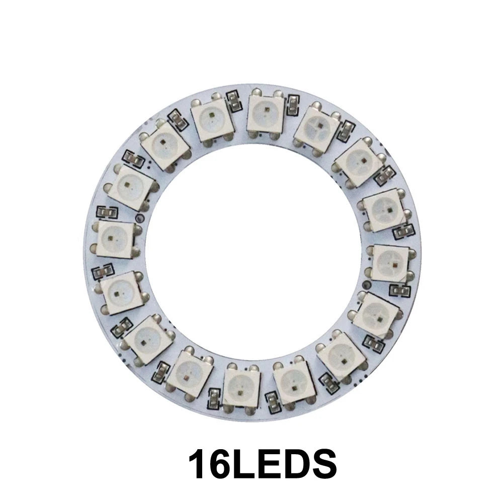 WS2812B 8/16/24/35/45LEDs Pixel Ring SP110E Controller USB Kit RGB Ring Individul AddressabIe WS2812 IC BuiIt-in Lights DC5V
