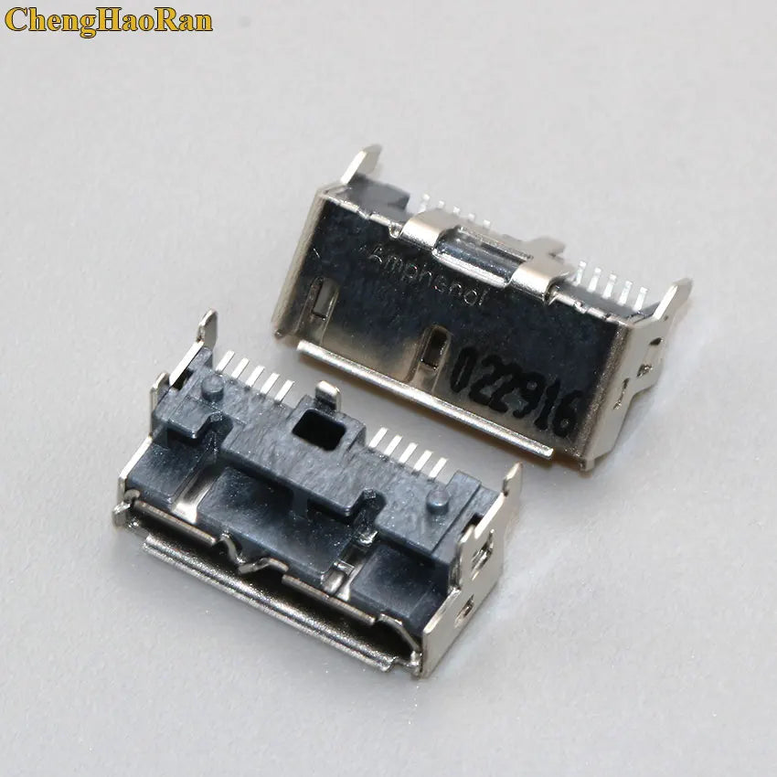 ChengHaoRan 1pcs Micro USB 3.0 Jack 10pin Female Sockect Tail Charging Port Mobile Hard Disk Interface Micro Connector