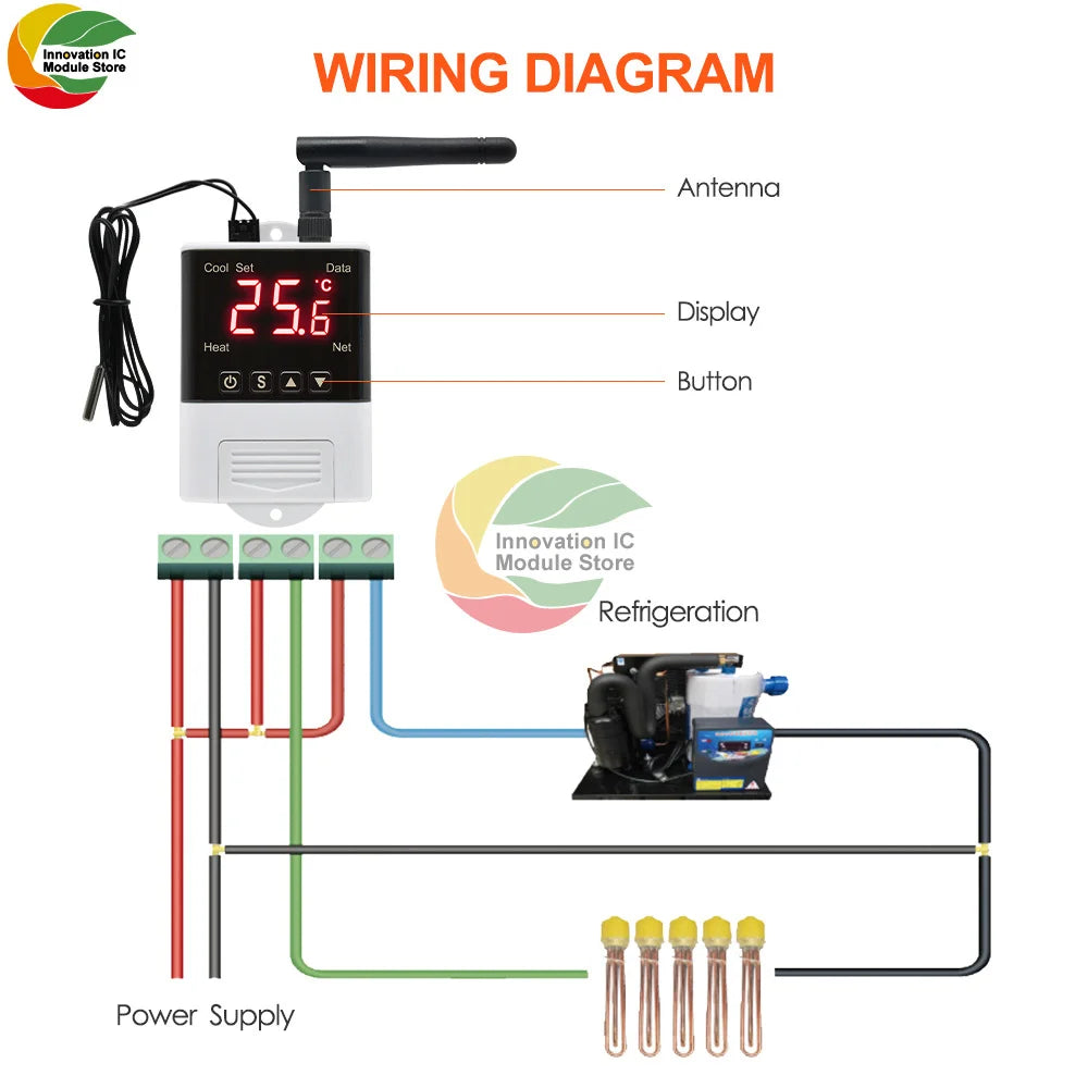 AC 110V 220V DTC2201 DTC1201 Temperature Controller Thermostat DS18B20 NTC Sensor APP Control For Smart Home