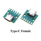 Cltgxdd 1pcs Data Charging Cable Jack Test Board with Pin Header 90/180 Degree USB 3.1 Type-C Female Male Connector