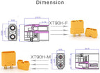 Amass10PCS XT90 connector 5 Pairs Amass XT90 connector XT90H Plug 4.5mm banana Male Female Adapter for RC Drone Car Lipo Battery