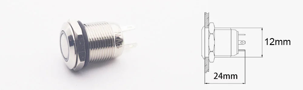 Push Button Switch Electric Waterproof Power 6v 12v Led Light Momentary on Off 8/10/12/16/19/22/25/30mm Micro Pressure Switches