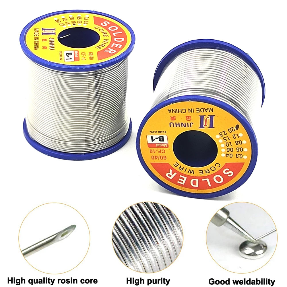 500g 60/40 B-1 0.5mm-2.0mm No-clean Rosin Core Solder Wire with 2.0% Flux and Low Melting Point for Electric Soldering Iron