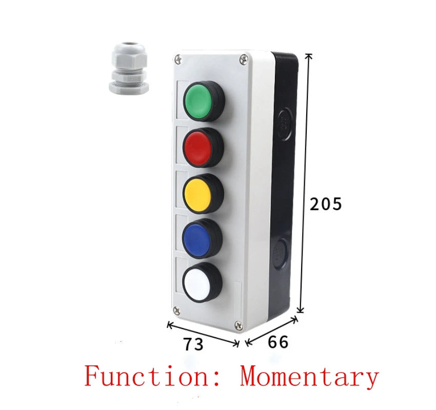 start and stop self-reset Momentary Waterproof button box switch emergency stop industrial control box