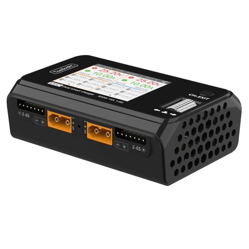 ToolkitRC M6D 500W 15A DC Dual Channel MINI Smart Charger Discharger For 1-6S Lipo Battery FPV Model Spare Parts