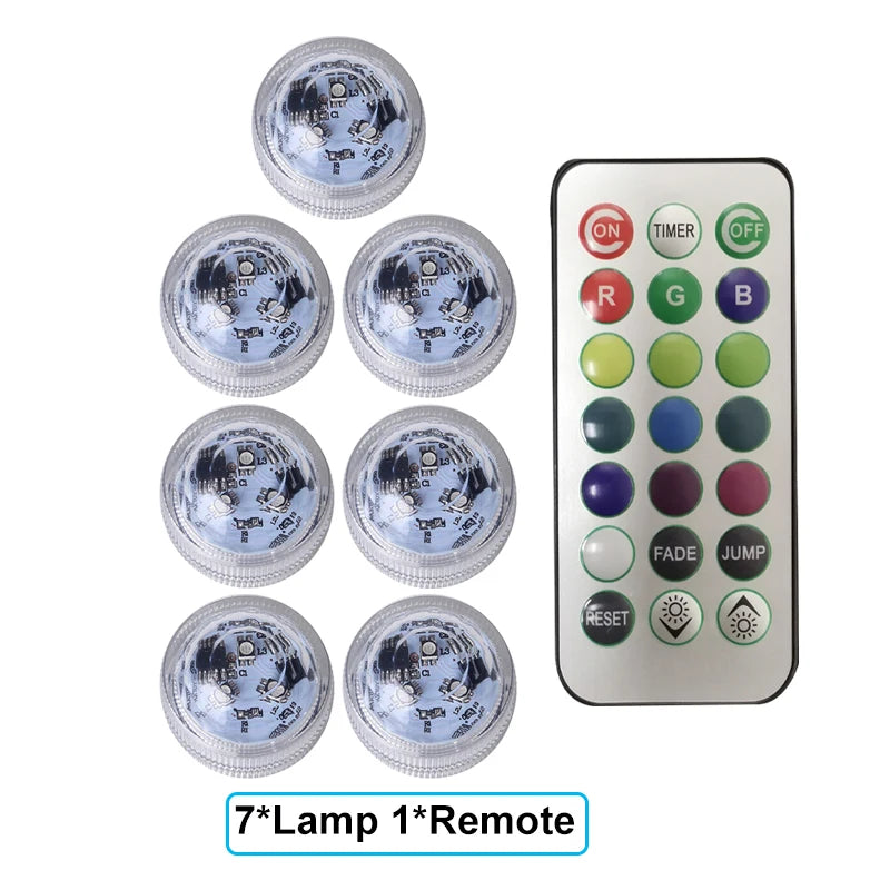 Underwater RGB Submersible Lights Wireless LED Car Interior Ambient Light Remote Control Decor Auto Roof Foot Atmosphere Lamp