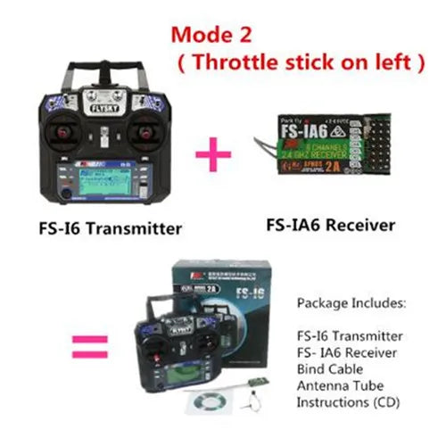 Newest Flysky FS-i6 FS I6 2.4G 6ch RC Transmitter Controller FS-iA6  Receiver For RC Helicopter Plane Quadcopter Glider