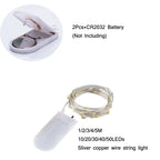 1M 2M 3M 5M Copper Wire LED String Lights Battery Operated Holiday Lighting Fairy Garland For Christmas Tree Wedding Party Decor