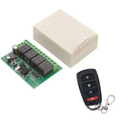Wireless Remote Control DC 6V 12V 24V 30V 4CH RF Relay Receiver and 433MHZ Transmitter for Garage/Light/Motor/Home Appliance