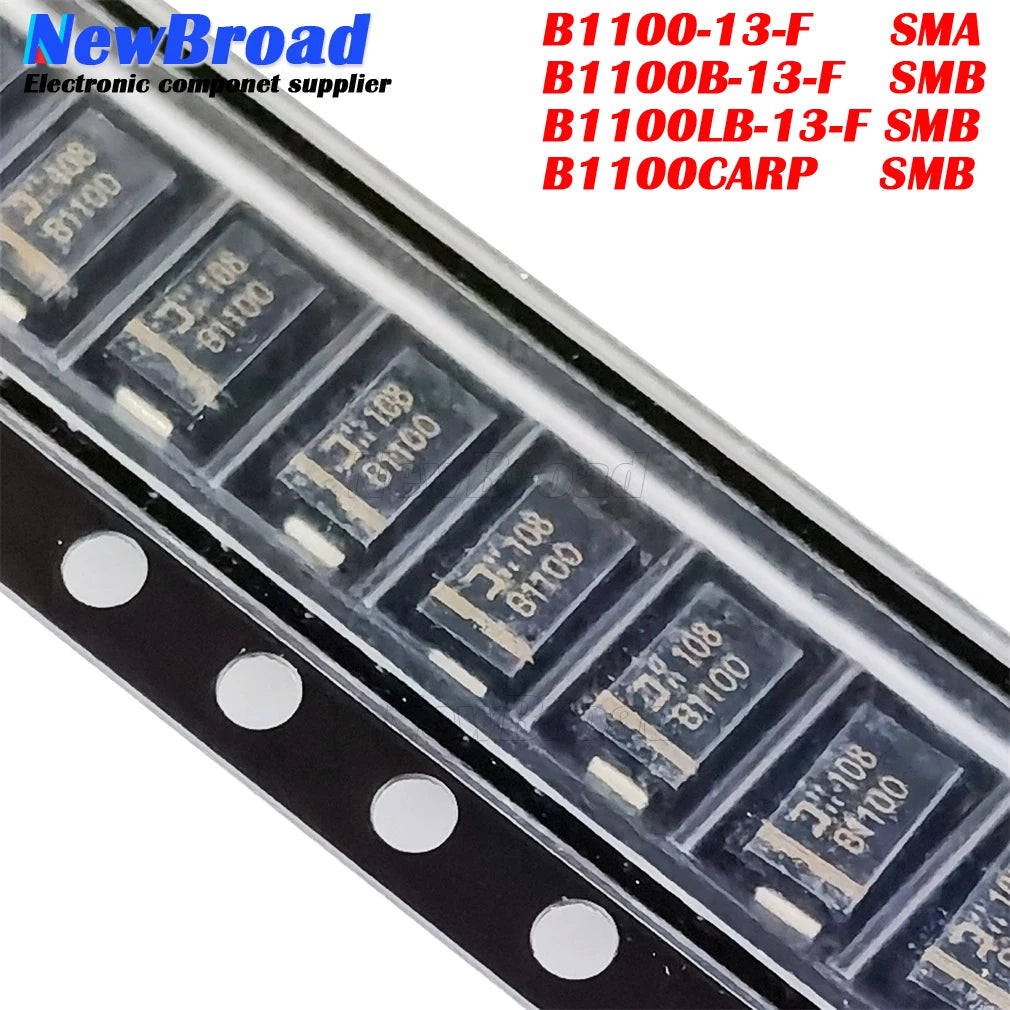 20PCS NEW Schottky Diode B1100-13-F SMA B1100B-13-F B1100LB-13-F B1100CARP SMB DO-214AC 100V 1A