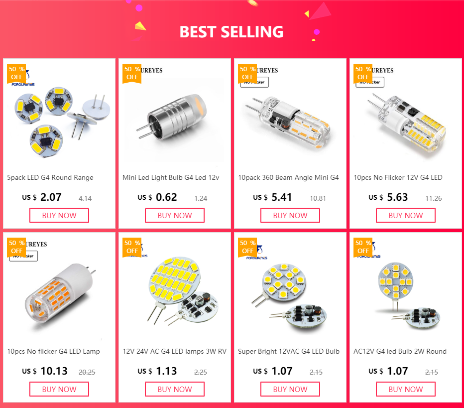 AC12V 24V LED G4 Round Spotlight Bulb 2W 3W 5730 15/24leds No Flicker Range Hood Lights Replace 20W Halogen Lamp