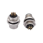 M12 Panel Back Mount Flange Socket Sensor Connector Waterproof Screw Threaded Coupling Male Female 3 4 5 8Pin M1216