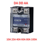 10A~100A Plastic Cover Solid State Relay DA DD AA Single Phase DC Control AC 220V Relay To 3-32VDC SSR-10DA 25DA 40DA