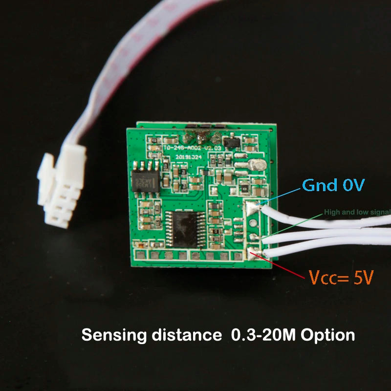 0.3-20M 24GHz microwave radar sensing module 5v no delay small angle vehicle moving object human sensing head Distance Sensor