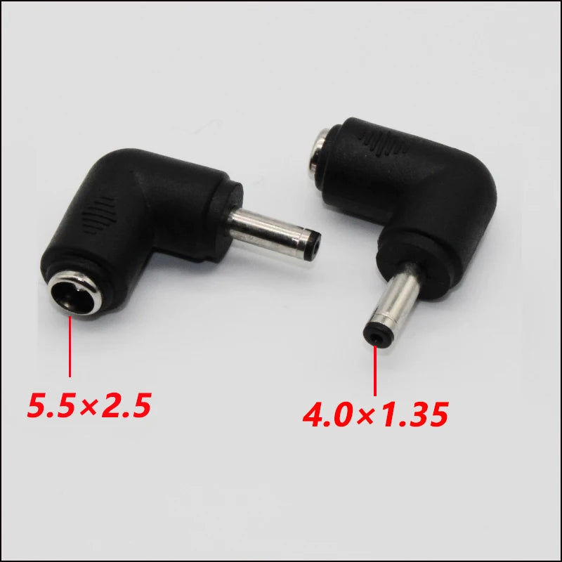 1pcs DC Connector 5.5 x 2.5MM Female Power Adapter to 3.0×1.1，3.5×1.35，4.0×1.35，4.0×1.7，4.8×1.7，5.5×2.1MM Male 90 Degree .