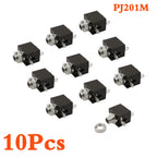 5/10Pcs 2.5MM Headphone Jack PJ-201M 3Pin DIP Mono Channel Audio Female Socket PCB Panel Mount Connector PJ201M Earphone Adapter