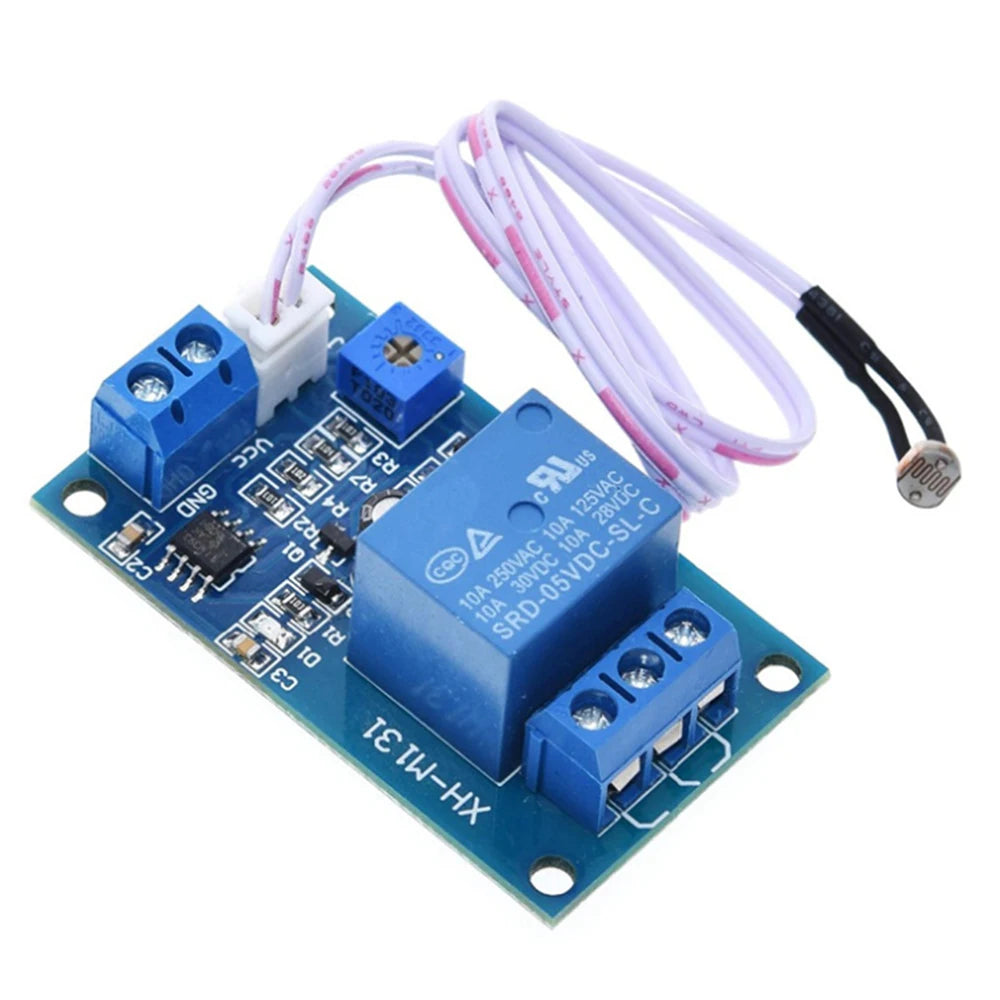 Detection Sensor Brightness Automatic Control Module XH-M131 DC 5V 12V 10A Light Control Switch Photoresistor Relay Module