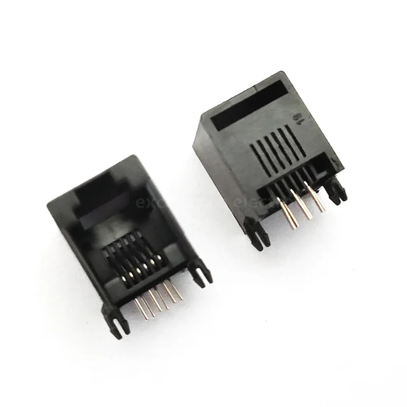 5/10pcs RJ11 Telephone Socket 4P4C 6P2C 6P4C 6P6C Modular Network PCB Plug Horizontal Right Angle Crystal Head Female Socket