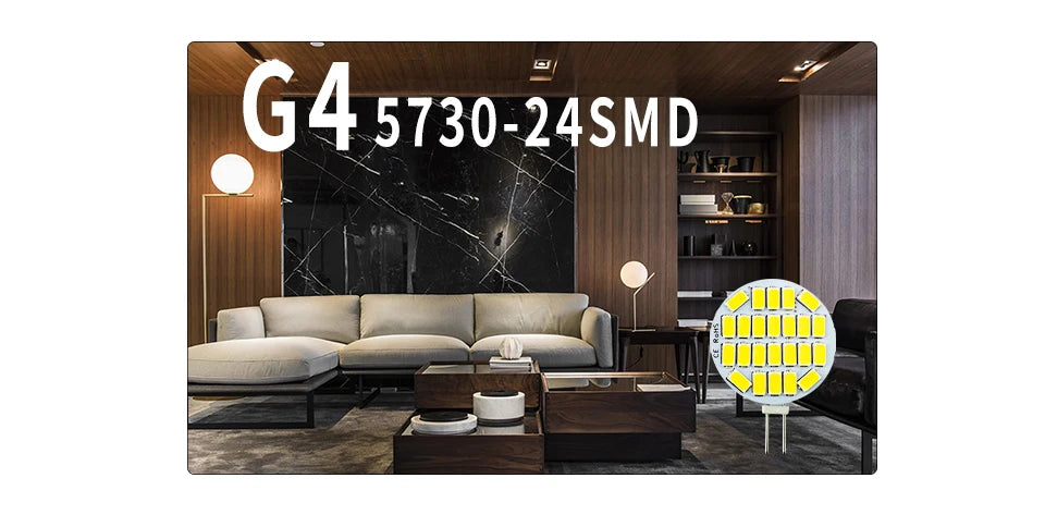 AC12V 24V LED G4 Round Spotlight Bulb 2W 3W 5730 15/24leds No Flicker Range Hood Lights Replace 20W Halogen Lamp
