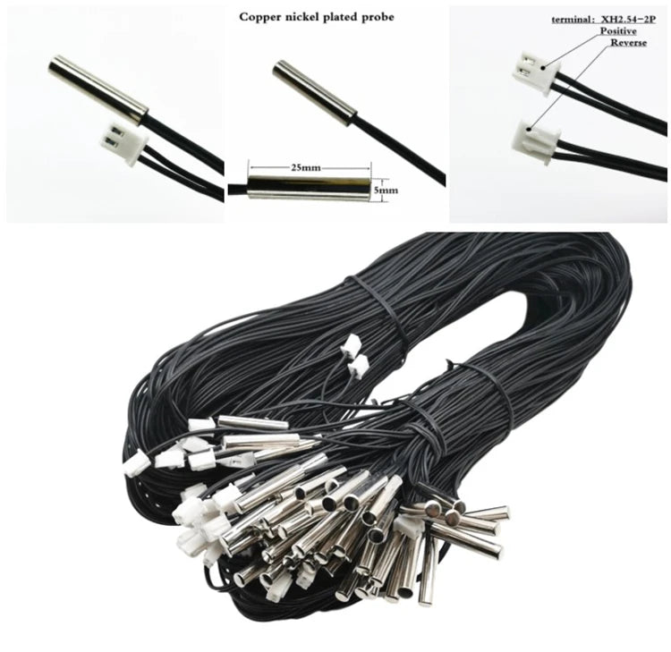 NTC Thermistor Temperature Sensor B3950 10K 1% Waterproof Probe Air Conditioning Probe 1M 2M 3M 5M 10M