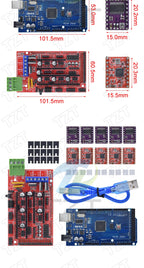TZT Mega 2560 R3 + RAMPS 1.4 control panel+ 5pcs A4988 or DRV8825 Stepper Motor Drive for Arduino