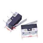 10 PCS Small Limit Microswitch Car Switch with Scroll Wheel Microswitch Curved Foot Arc Handle Microswitch Mouse Switch