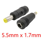 5Pcs DC Connectors 5.5x2.1mm Female to 5.5x2.5 5.5x1.7 6.0x4.4 6.3x3.0 4.8x1.7 4.0x1.7 3.5x1.35mm Male Laptop Power Plug Adapter