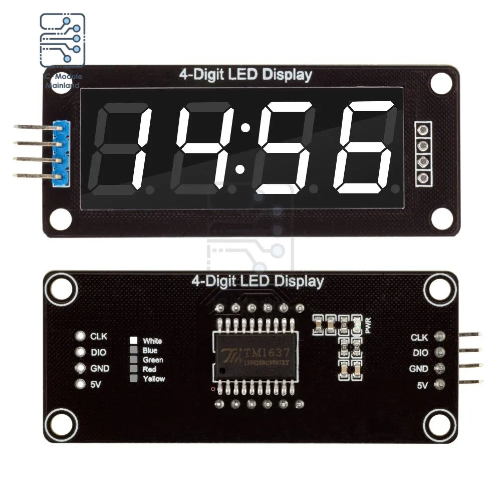4/6-Digit 0.56 Inch 7 Segments Digital Tube Clock Module Double Dots LED Display TM1637 Blue Yellow White Green Red For Arduino