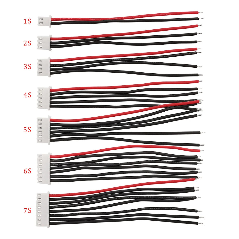 5Pcs 1S 2S 3S 4S 5S 6S 7S Lipo Battery Balance Charger Cable Wire IMAX B6 Balance Cable Connector 2.54mm JST-XH Cable for RC