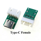 1Pcs USB 3.1 Type C Connector 90/180 Degree Vertical Test PCB Board Adapter Male Female Socket For Data Line Wire Cable Transfe
