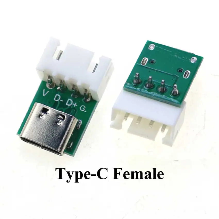 1Pcs USB 3.1 Type C Connector 90/180 Degree Vertical Test PCB Board Adapter Male Female Socket For Data Line Wire Cable Transfe