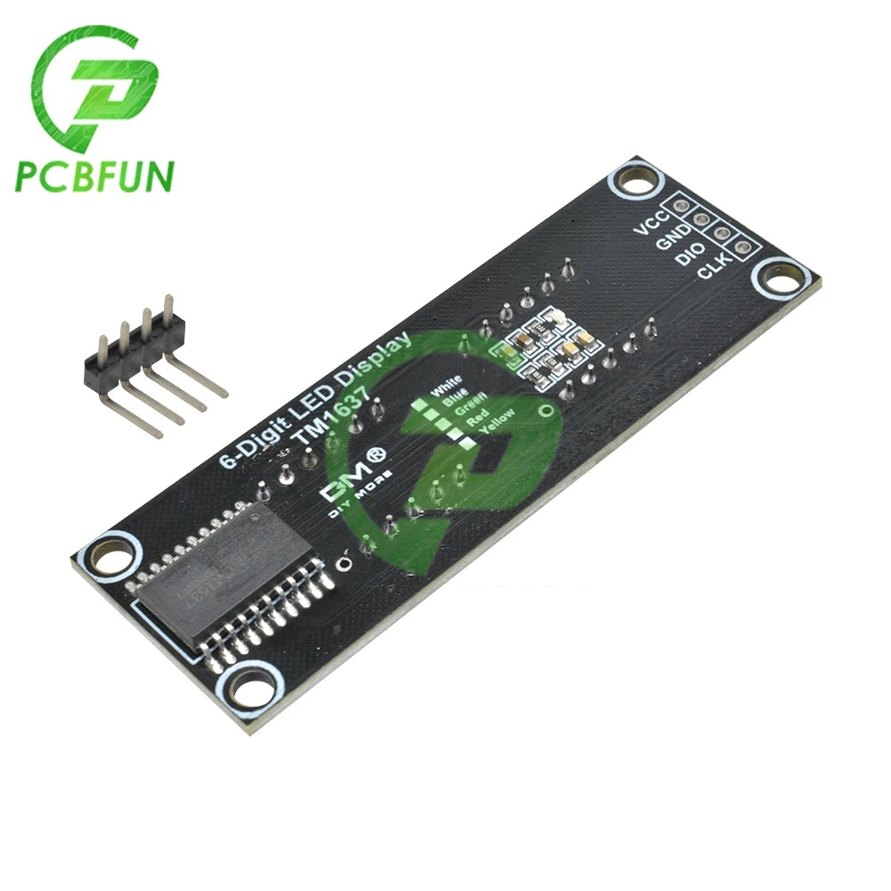 0.36 inch 6-digit LED Display Tube (decimal) 7 Segments Black TM1637 Red/Green/Yellow/Blue/White LED Display Module For Arduino