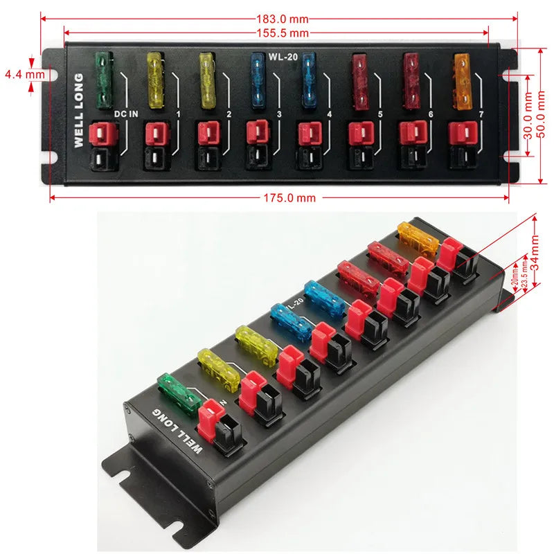 WL-20 8-Port Anderson Connector Splitter Power Strip  Fixing For Shortwave Radios DC 36V 45A.