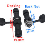 10Pcs  Connector GX16 M16 Waterproof Docking Back Nut Male&Female Plug&Socket 2pin3pin4pin5pin6pin7pin8pin9pin10pin