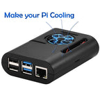 Raspberry Pi 4 Model B ABS Case with Cooling Fan and Heatsinks Kit