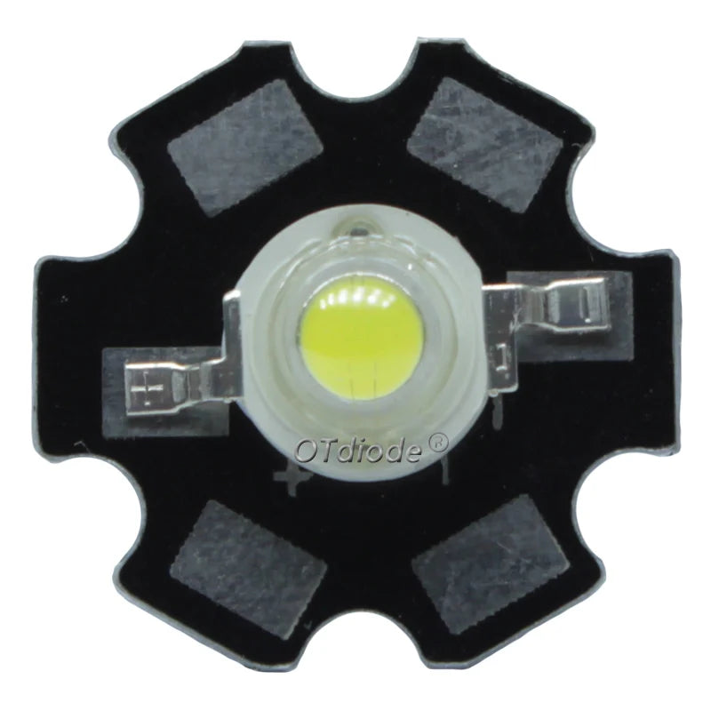 10pcs 1W 3W High Power LED Full Spectrum White Warm white Green Blue Deep Red 660nm Royal blue IR UV With 20mm Black Star PCB