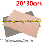 1pcs single Fibreglass Copper Clad Laminate Experimental breadboard 7x10 10x15 15x20 20x20 20x30 30x40 50x60cm PCB