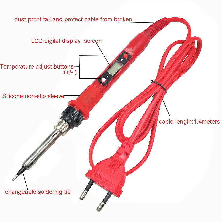 80W Digital Electric Soldering Iron Set Kit Temperature Adjustable 220V 110V  Ceramic Heater Soldering Tips Welding Tool  set
