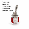 SH T80-T Series Flat Handle 6.35mm Panel Mount Mini Toggle Switch For RC Model Remote Controlller