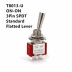SH T80-T Series Flat Handle 6.35mm Panel Mount Mini Toggle Switch For RC Model Remote Controlller