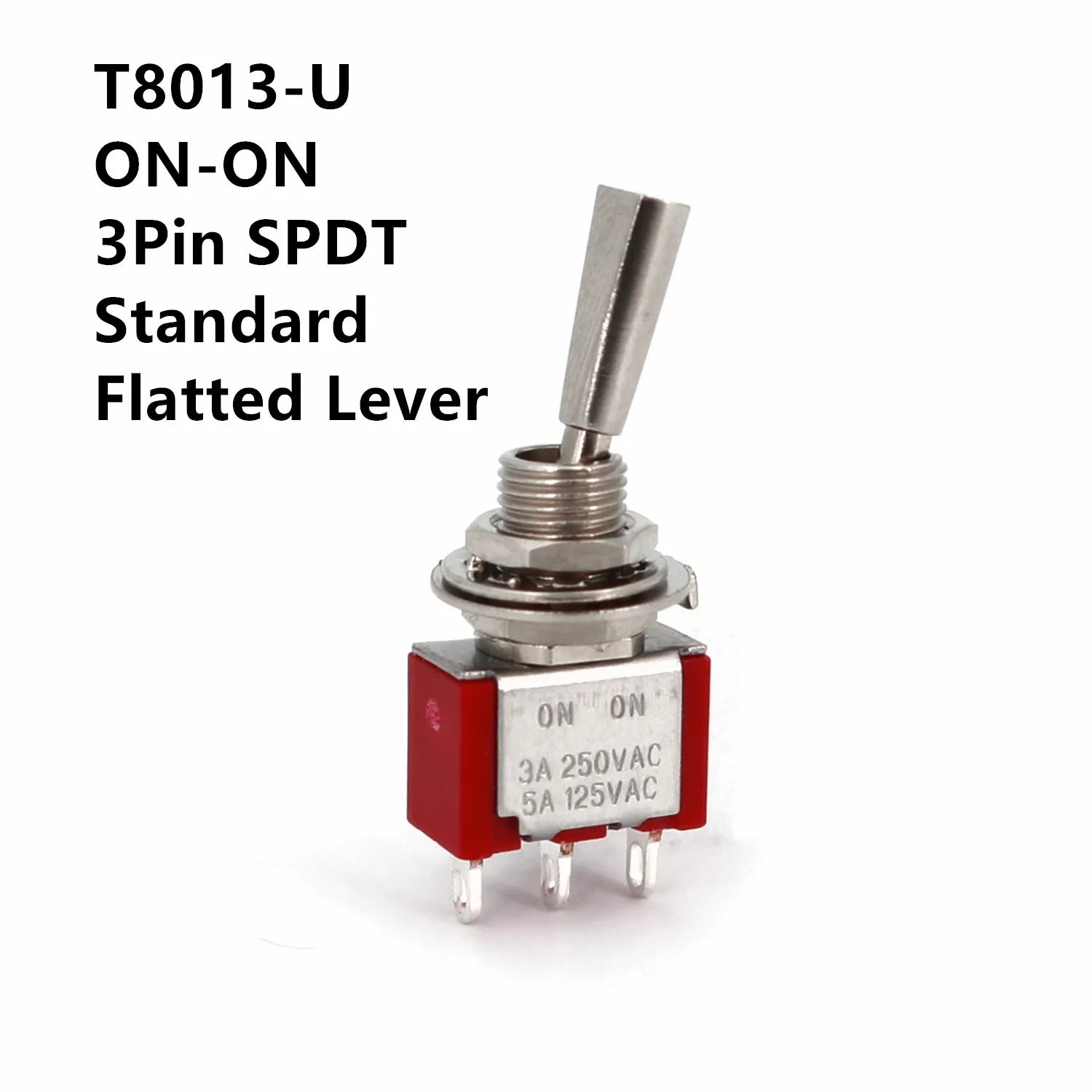SH T80-T Series Flat Handle 6.35mm Panel Mount Mini Toggle Switch For RC Model Remote Controlller