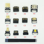 A4 Flexible HDMI-Compatible FFC FPV Ultra Thin Micro HDMI Female A4 Flat Cable Cord to HDMI Mini 90 Degree Micro Male FPC