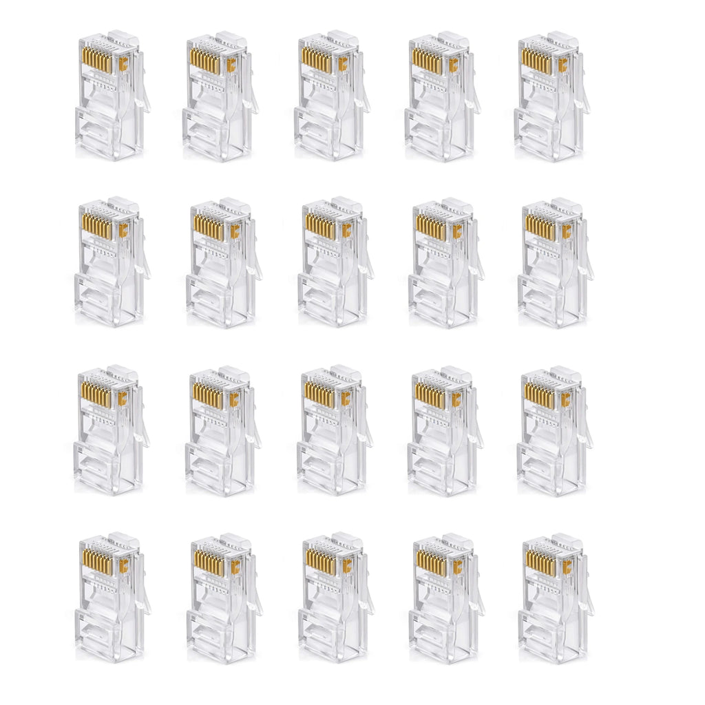 RJ45 Connectors Cat6 RJ45 Pass Through Connector, Cat6/Cat5e Connectors, Ethernet Cable Crimp Connectors Network Plug Set