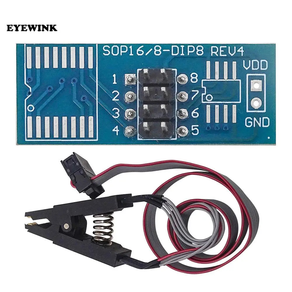 CH341A 24 25 Series EEPROM Flash BIOS USB Programmer Module + SOIC8 SOP8 Test Clip + 1.8V adapter + SOIC8 adapter DIY KIT