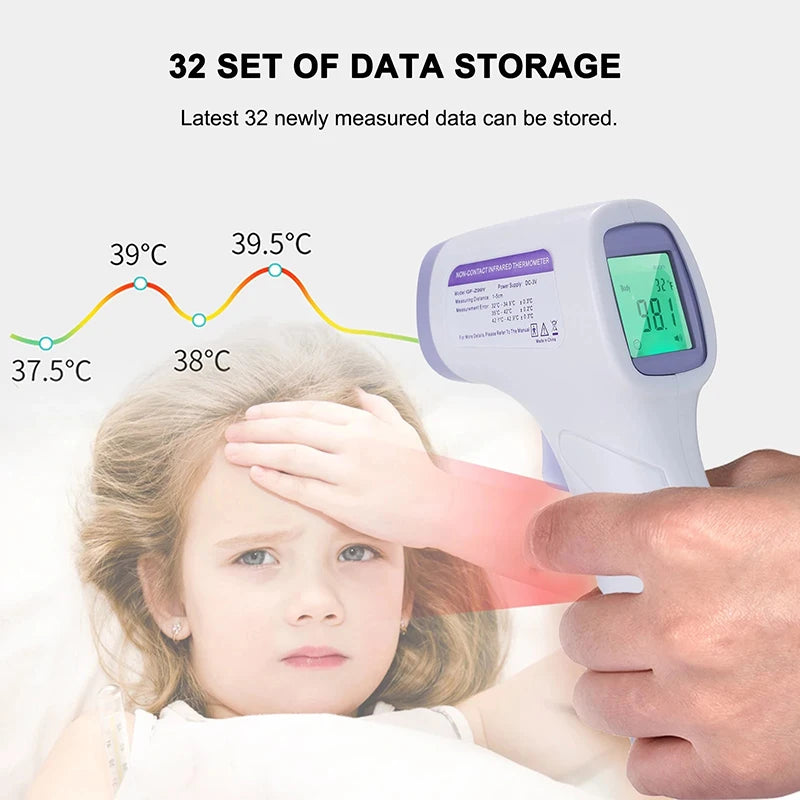 2024 LED Infrared Forehead Body Non-contact Thermometer for Infants Adults Outdoor Home Digital Fever Measurement Tool