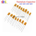 10PCS DIP Tantalum Capacitor 16V 25V 35V 50V 0.1UF 1UF 2.2UF 4.7UF 10UF 22UF 33UF 47UF 100UF 104 224 474 105 225 106 226 476 107