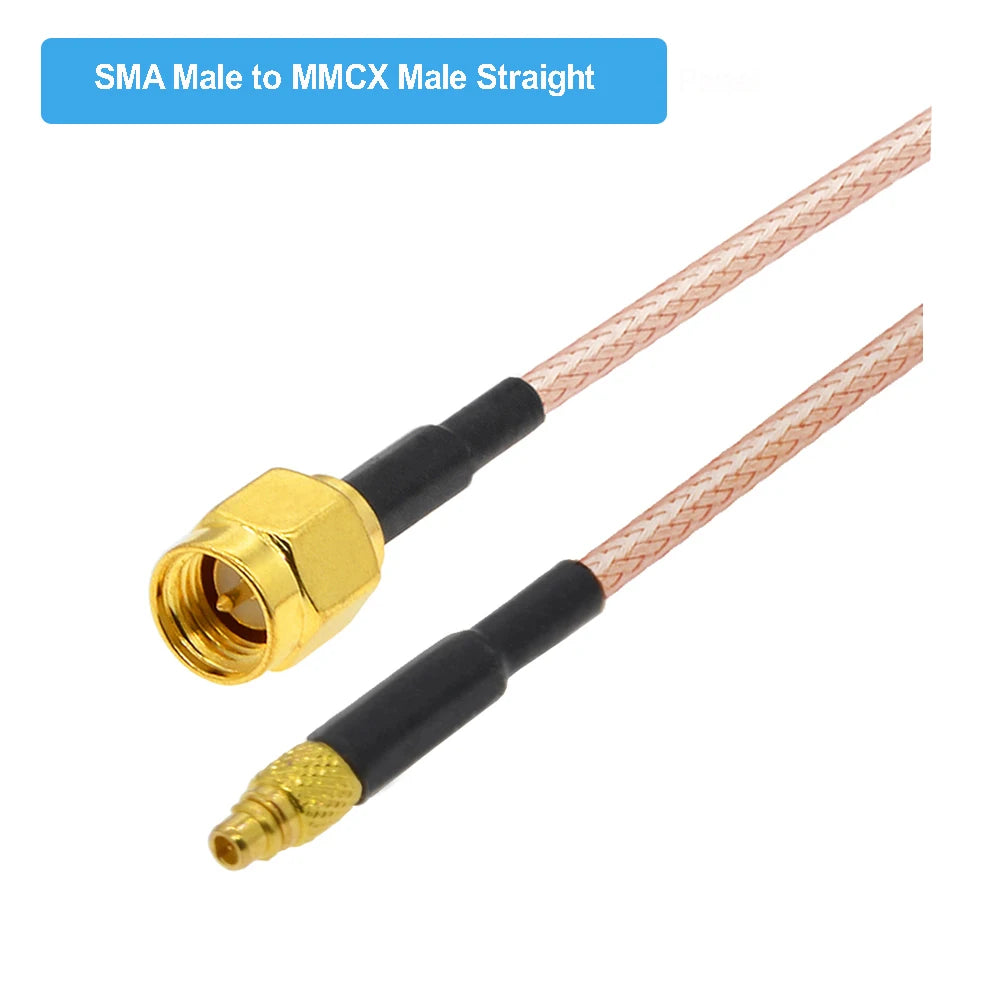 10PCS SMA Female Jack Bulkhead to MMCX Male Straight PLUG RG316 Pigtail RF Coaxial Cable MMCX to SMA Adapter Extension Cable